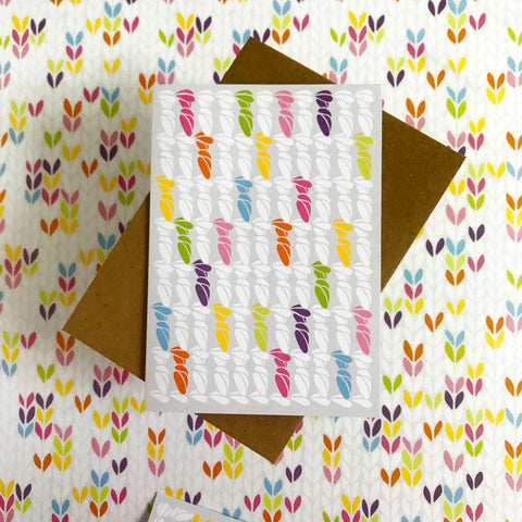 Bright Crochet Stitch -Tilly Flop greetings card